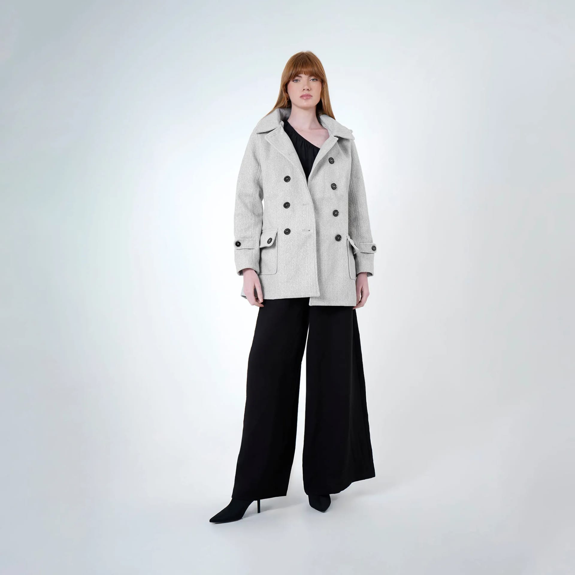 Chaqueta abrigo trench cruzado cuello solapa con capucha - imagen 16