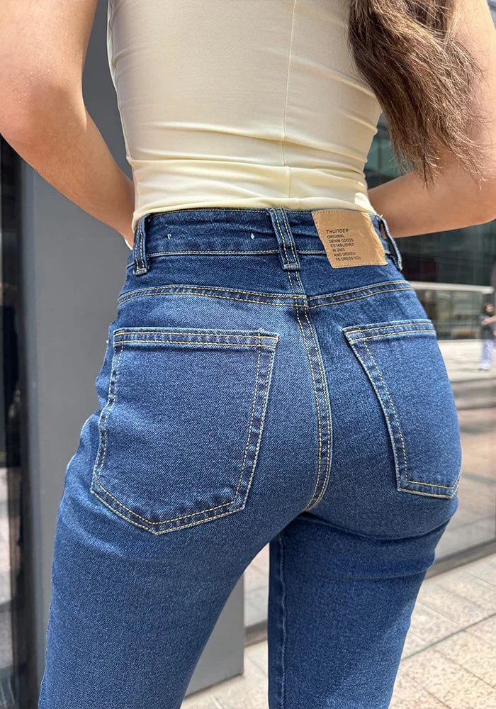 Mom Slim Fit Confort Azul Oscuro para Mujer - imagen 4