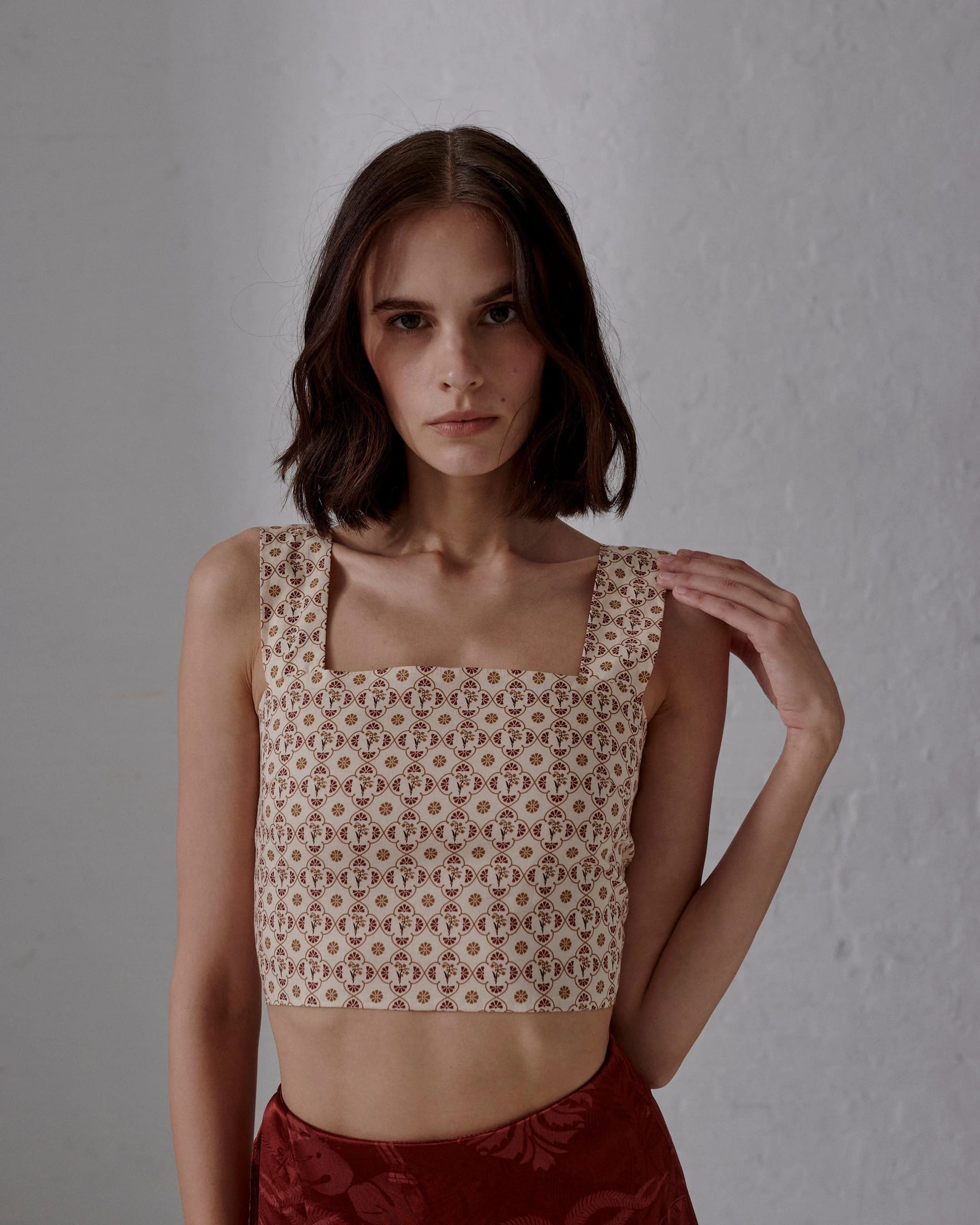 Marimba Cotton Bio Top / Beige May Flower - imagen 2