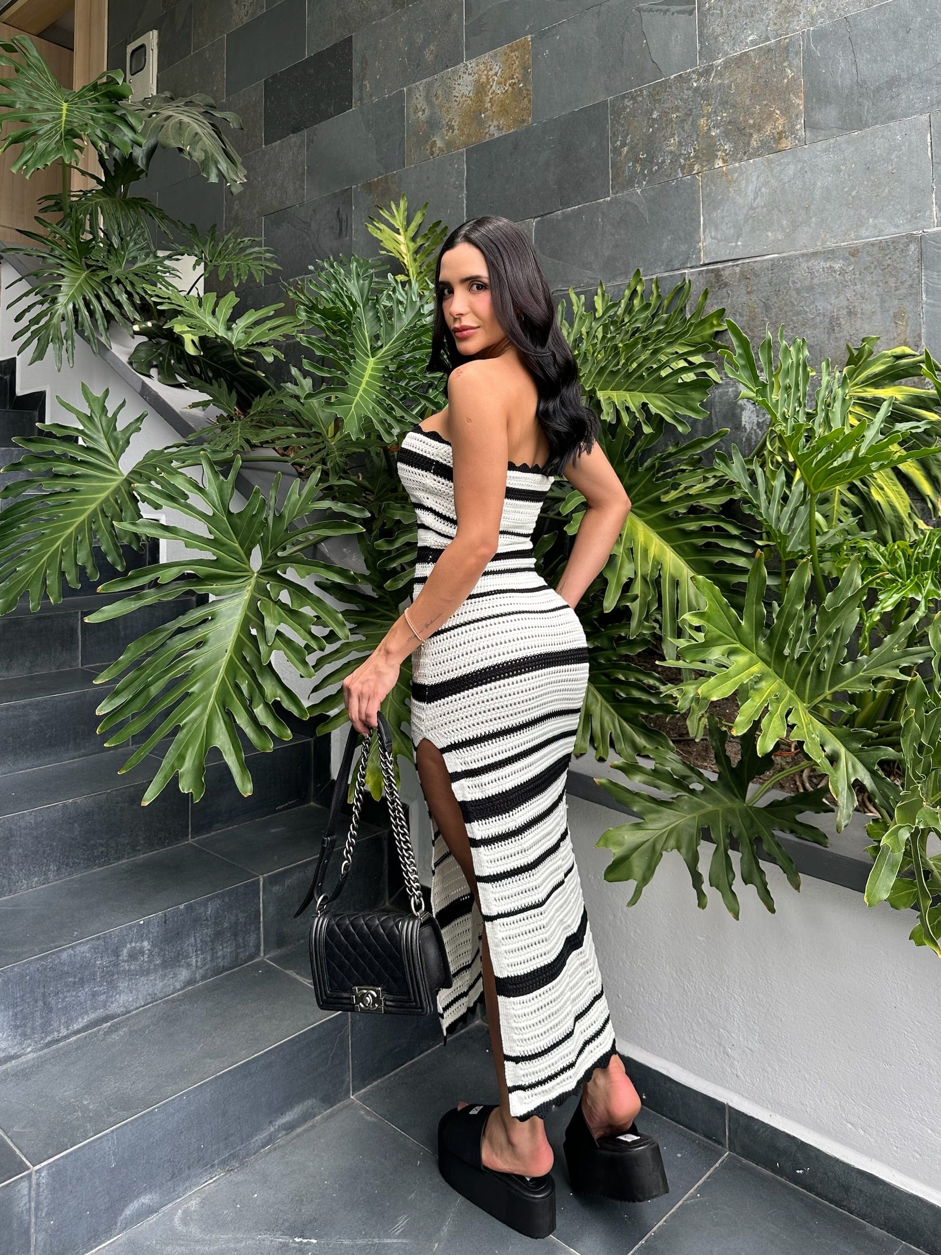 VESTIDO  EMILY BLACO x NEGRO - imagen 2