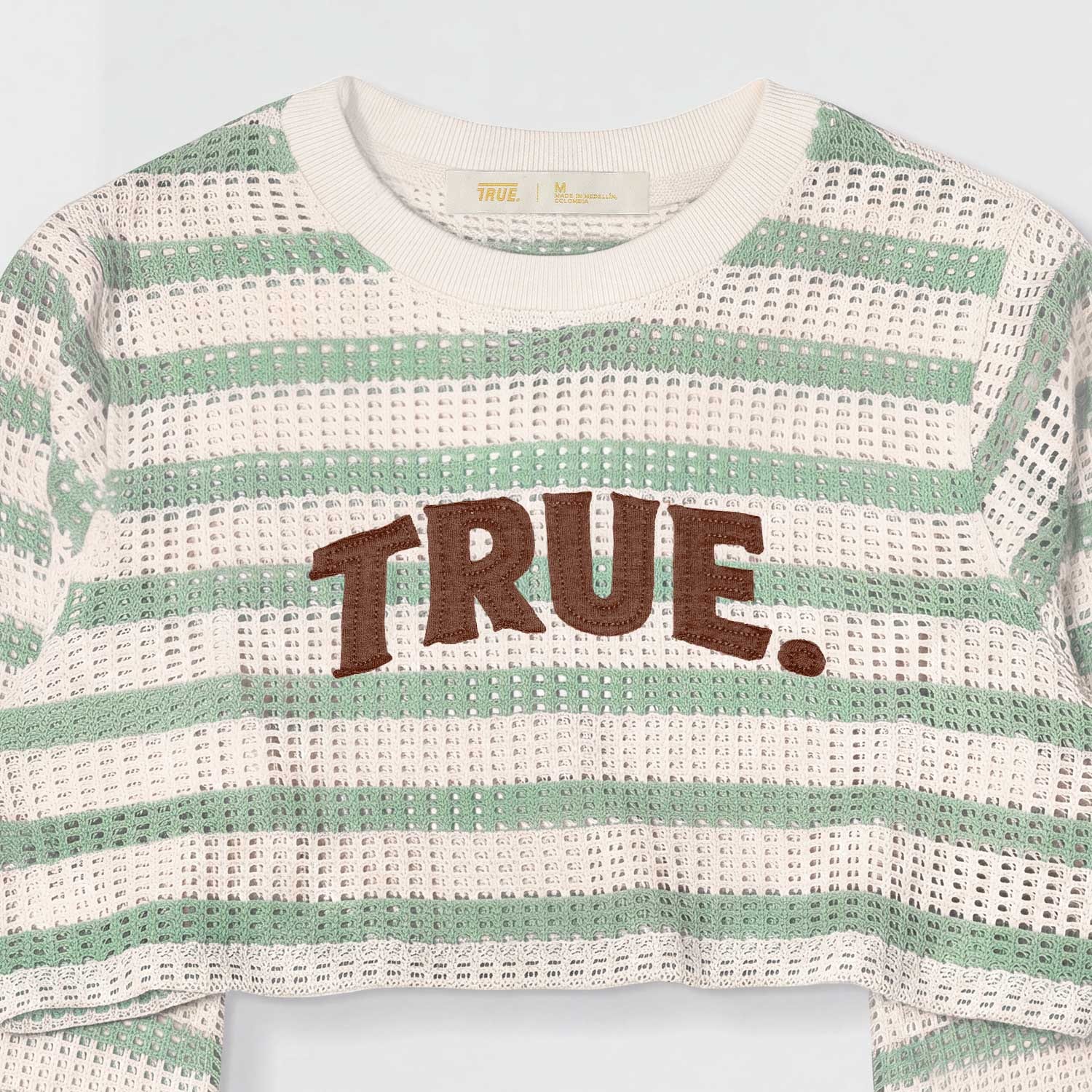 Texture Wide Sleeve Crop Top - Cream - imagen 6