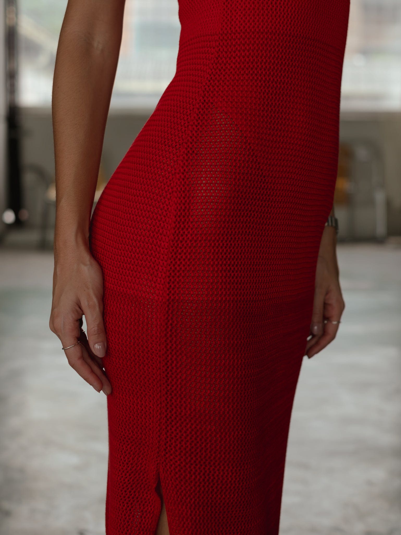STRAPLESS BODYSUIT KNIT DRESS - ROBUST RED - imagen 6