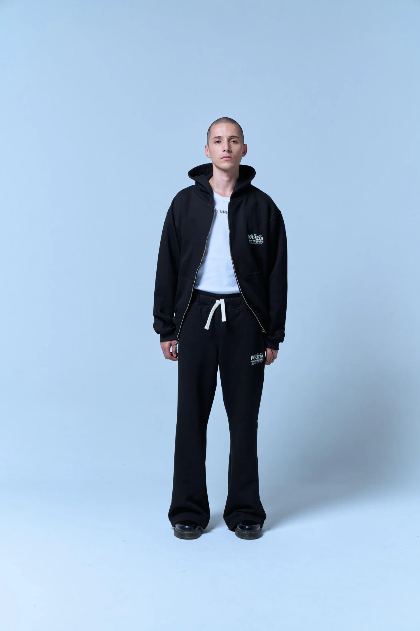 POLIZIA BLACK FLARED SWEATPANTS - imagen 6
