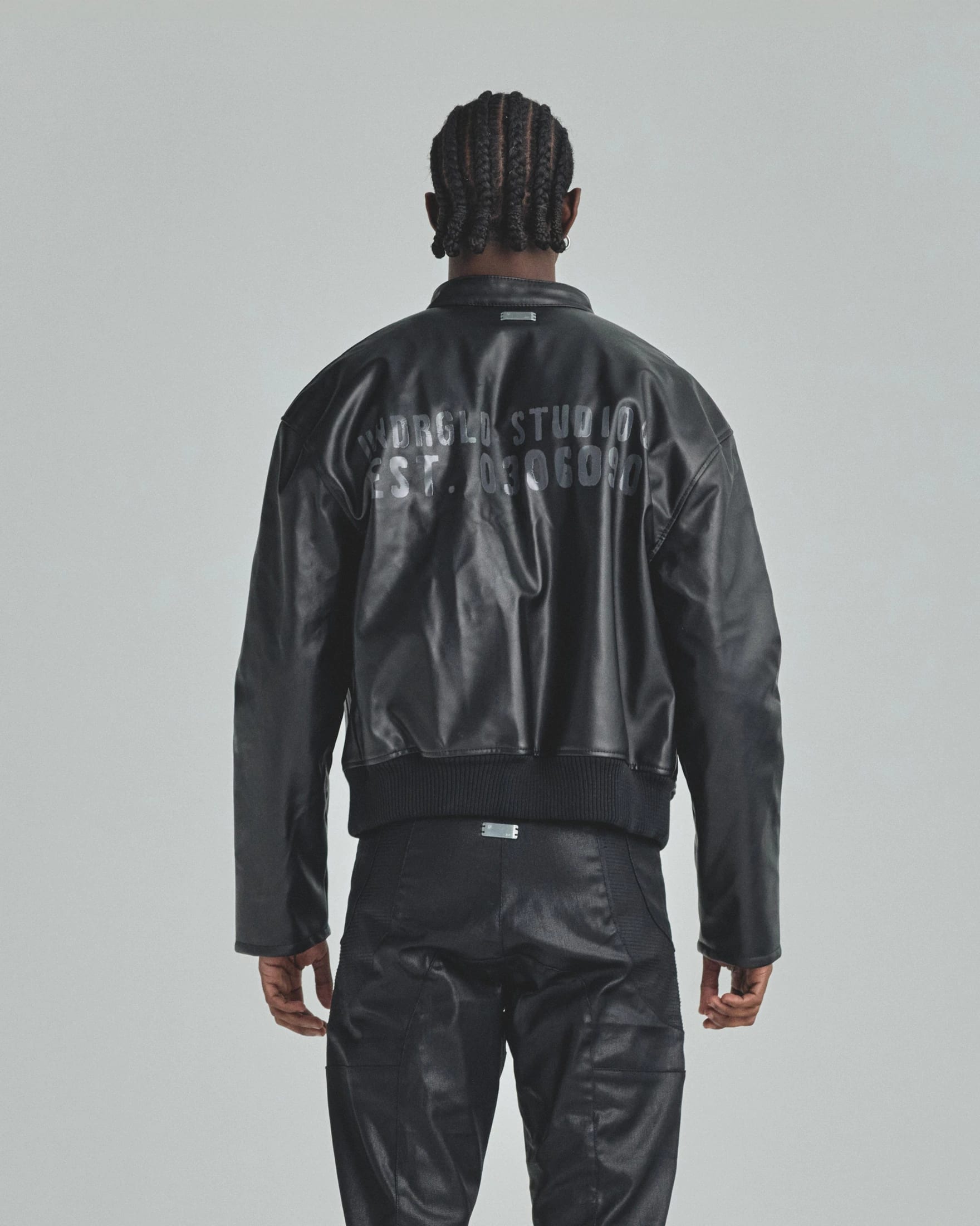 Spring Worn Logo Biker Jacket Black - imagen 4