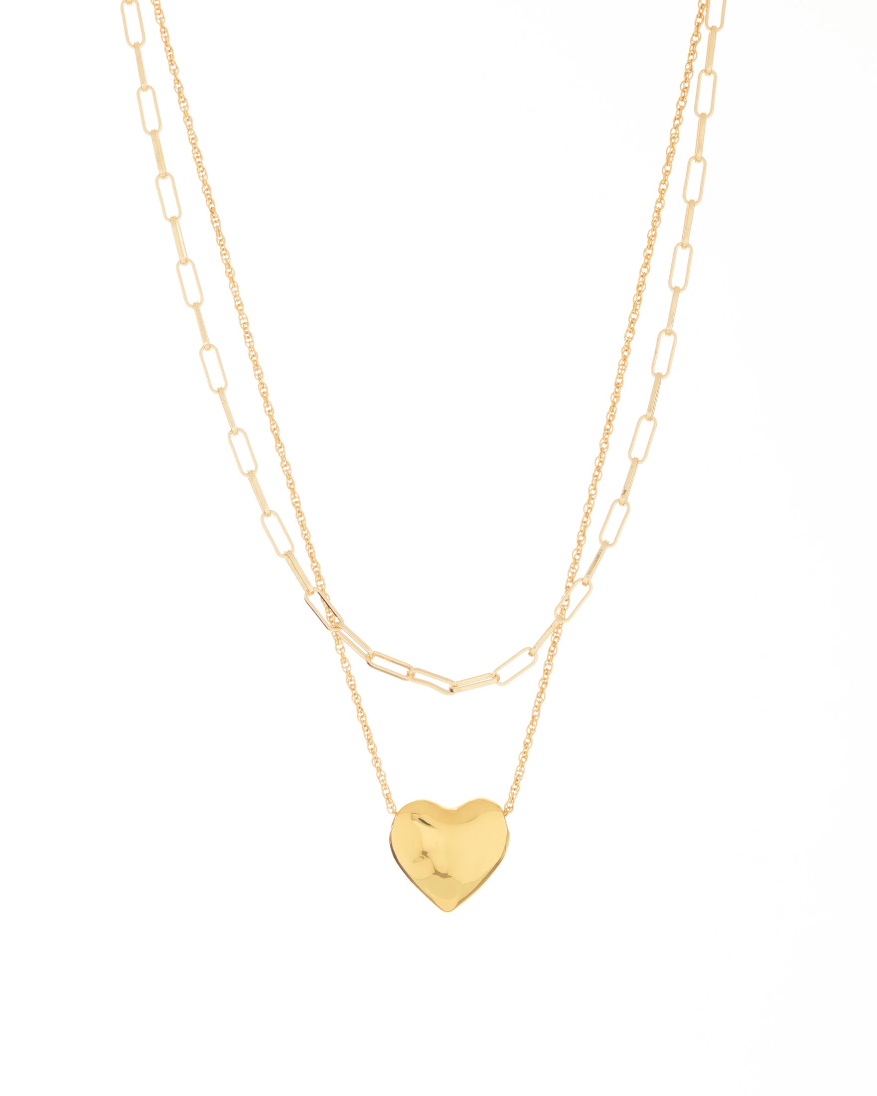 Set Collar Cadena + Aretes Corazón Liso - imagen 2