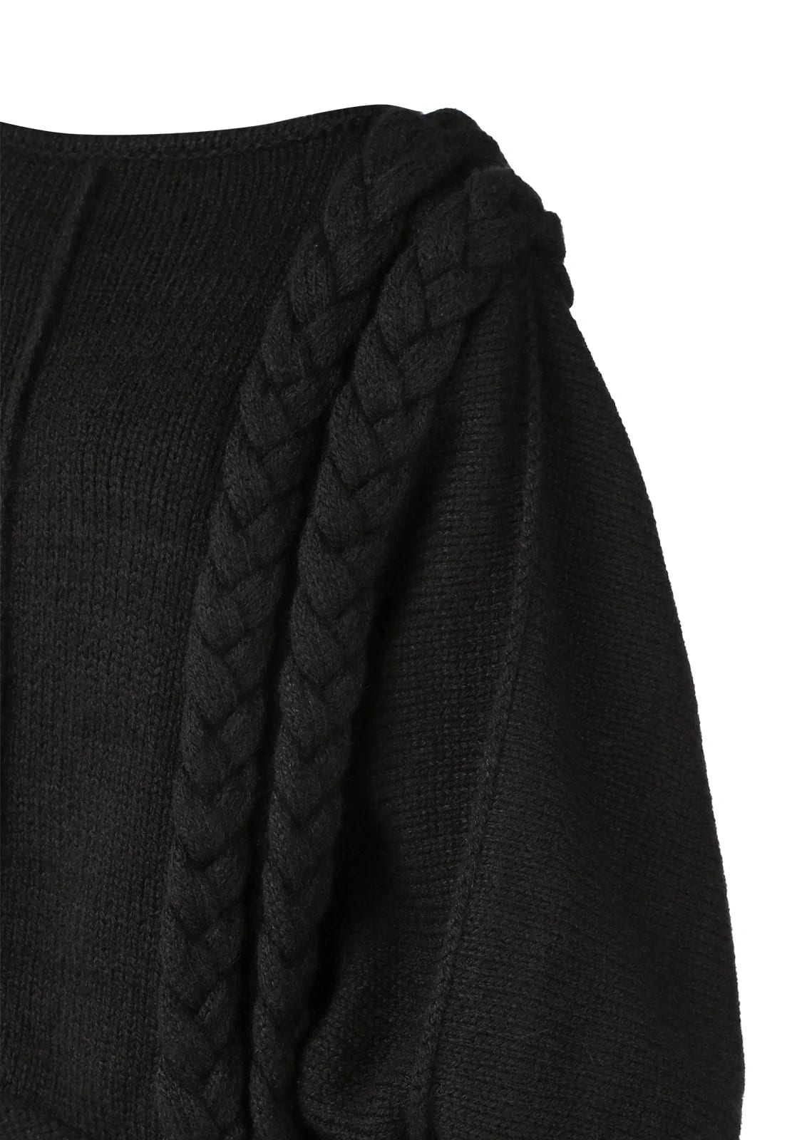 KNITTED SWEATER WITH LONG BRAIDS - imagen 5