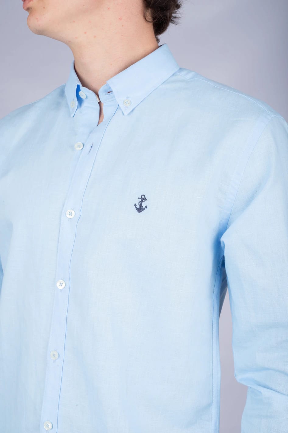 Camisa Lino Azul Cielo - imagen 3