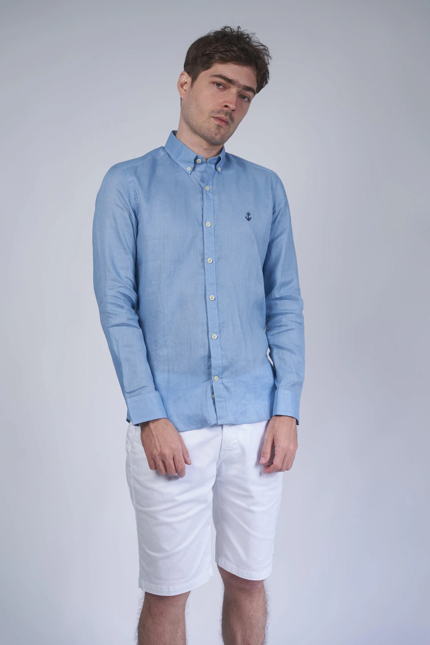 Camisa Lino Azul Claro - imagen 3