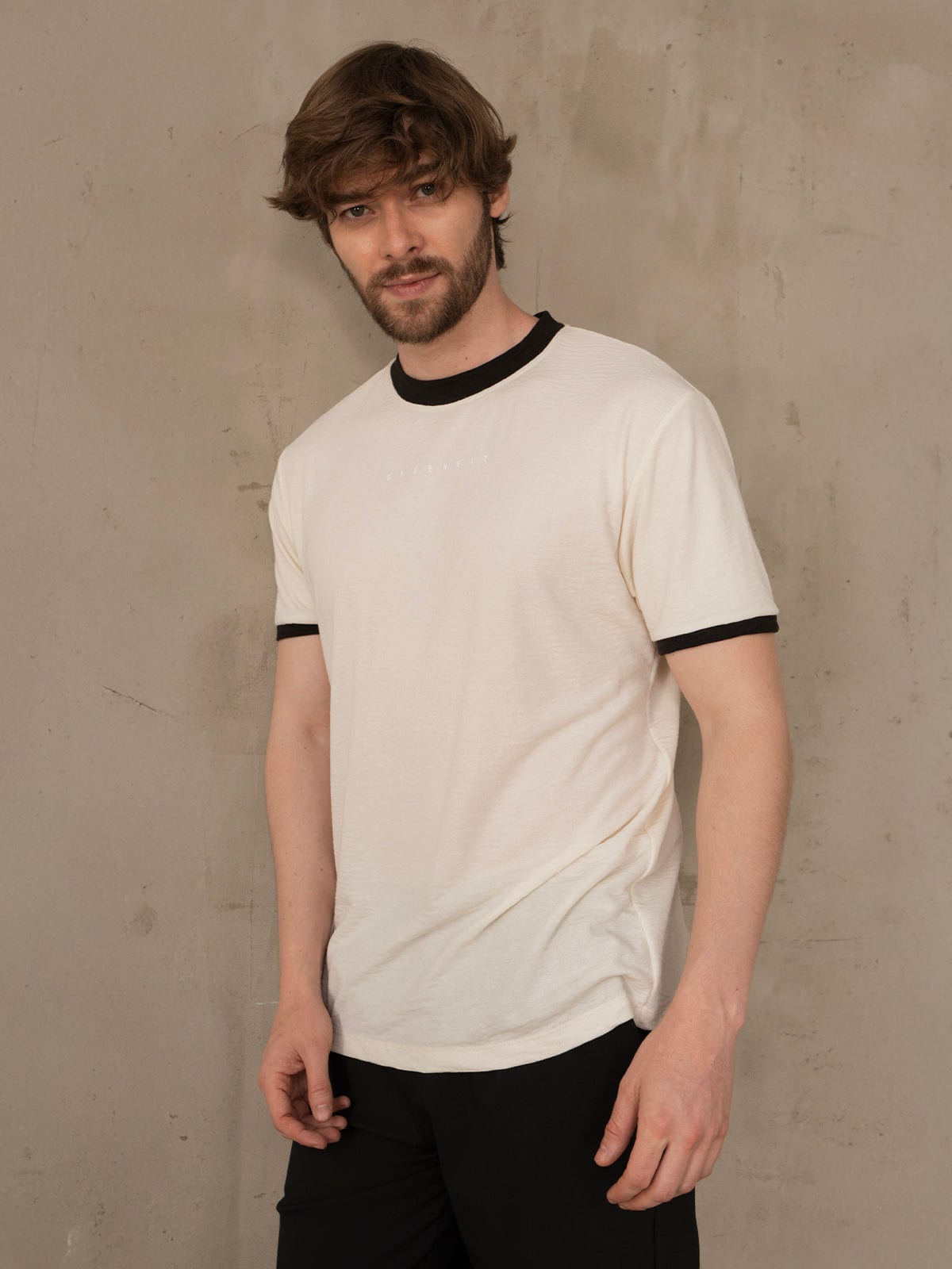 Camiseta hombre slim iza crema - imagen 1