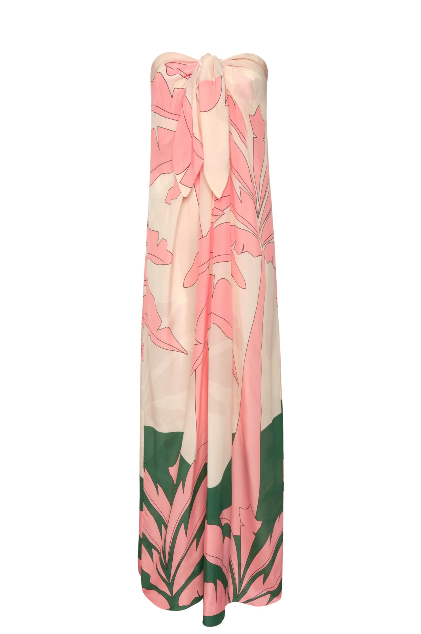 Cayetana Silk Crepe Maxi Dress / Peach Palms - imagen 4