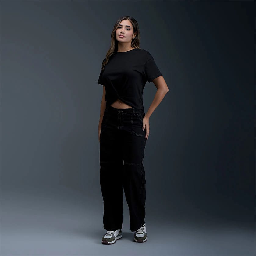 Blusa Crop Negra Mujer - imagen 2