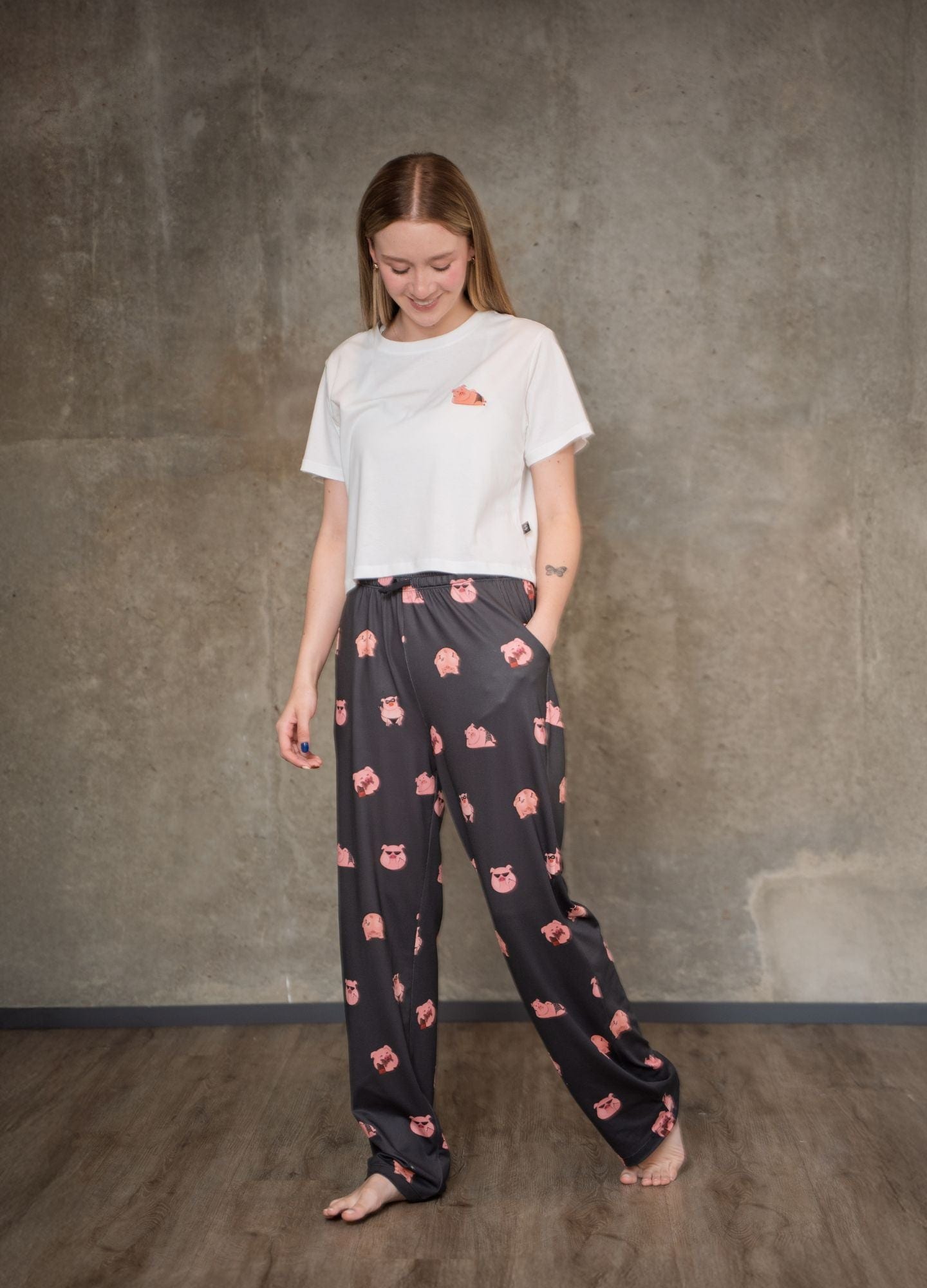 Conjunto Pantalón Cerditos - Negro - imagen 2
