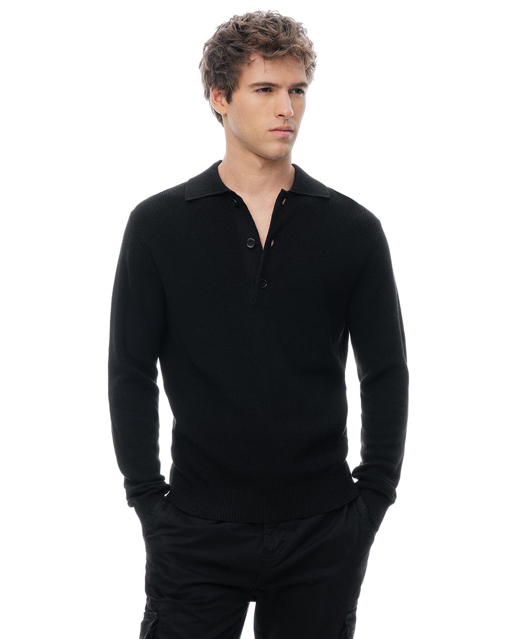 Buzo tipo polo regular negro hombre - imagen 2