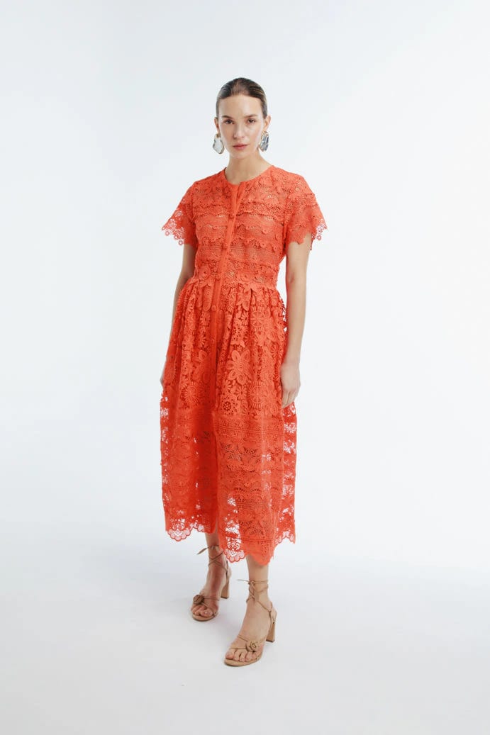 HIBISCUS MAXI DRESS FLAME - imagen 1