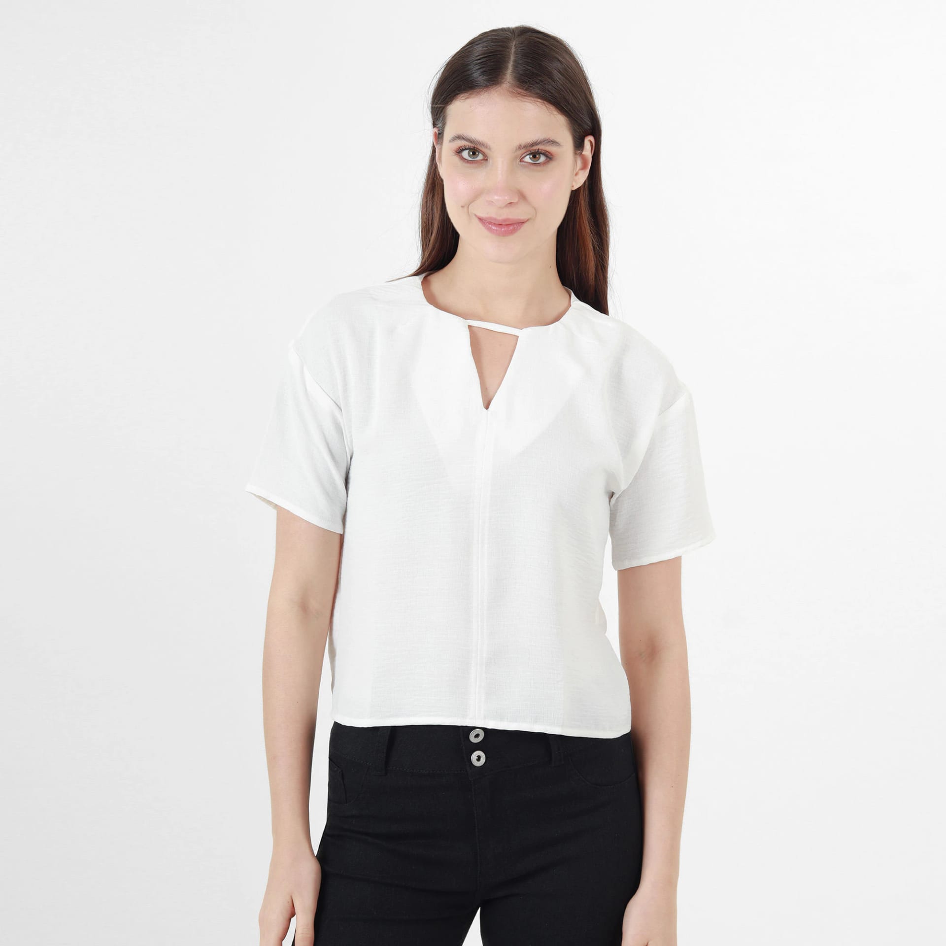 Blusa Cuello V Manga Corta - imagen 3