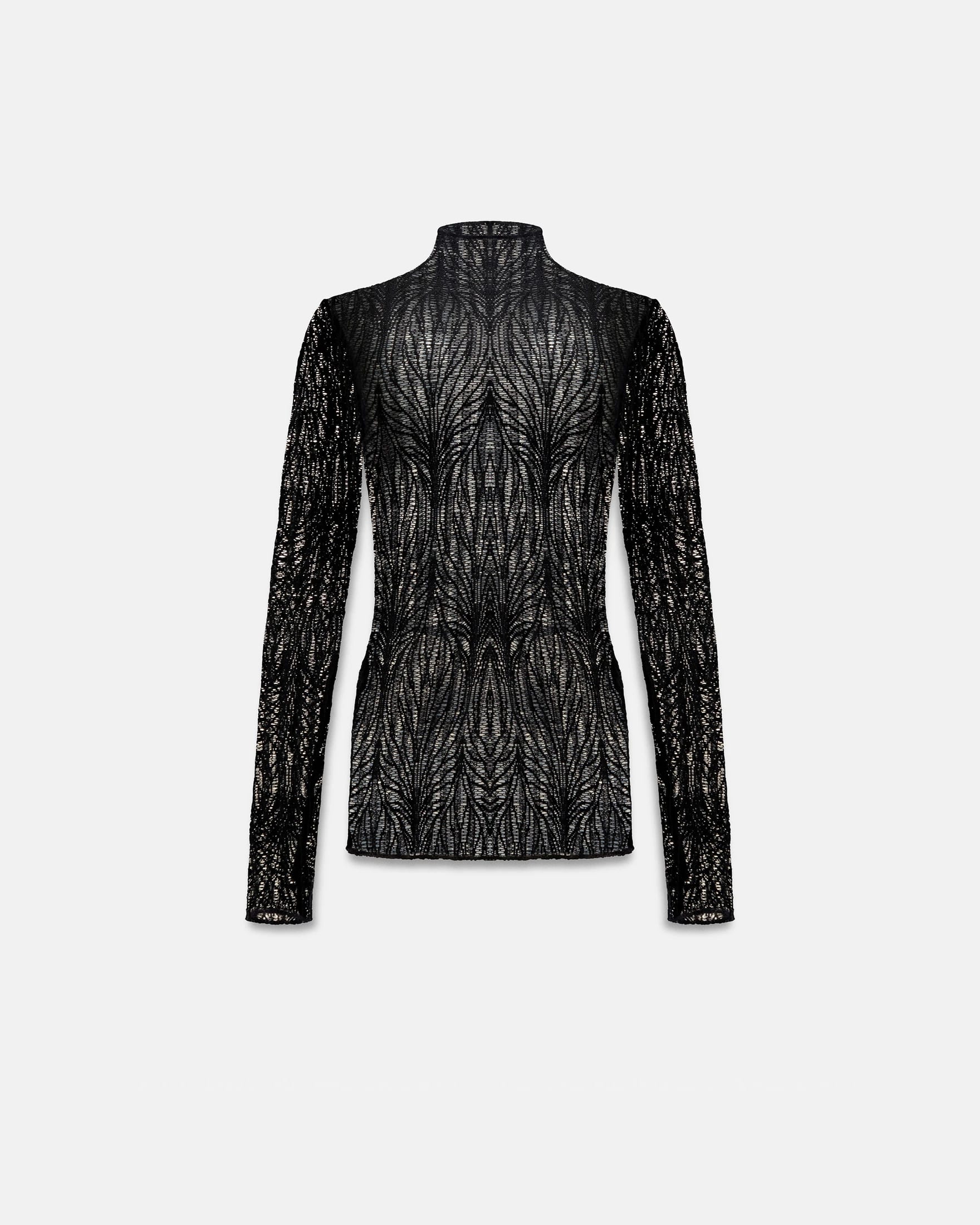 Basics Turtle Neck Top Transparent Black - imagen 1