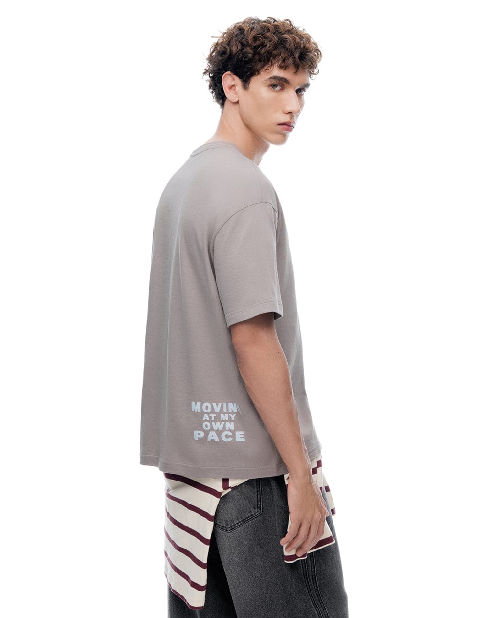 Camiseta manga corta regular estampado taupe hombre - imagen 2