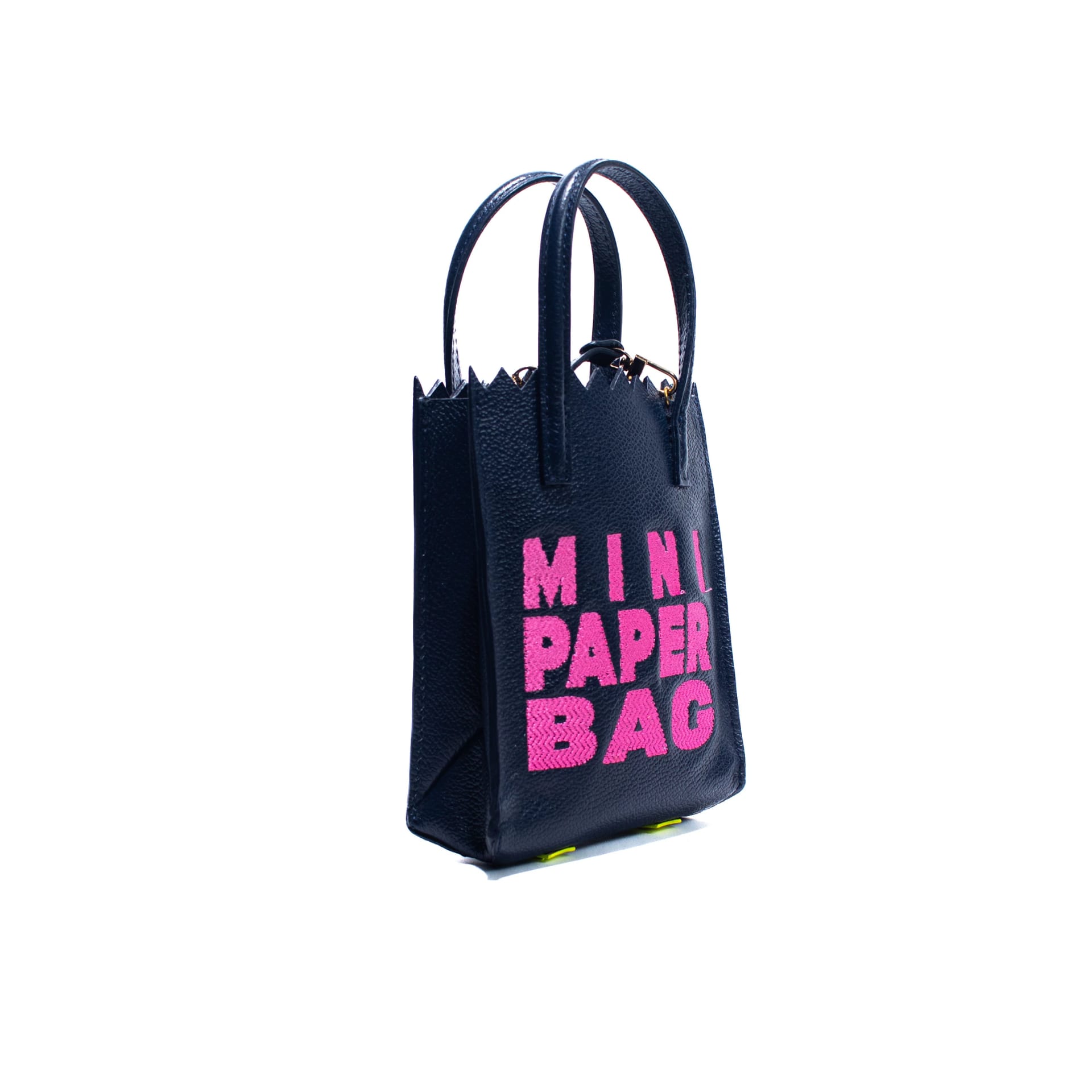 Mini Paper Bag - Navy Blue - Bubblegum Pink - imagen 3