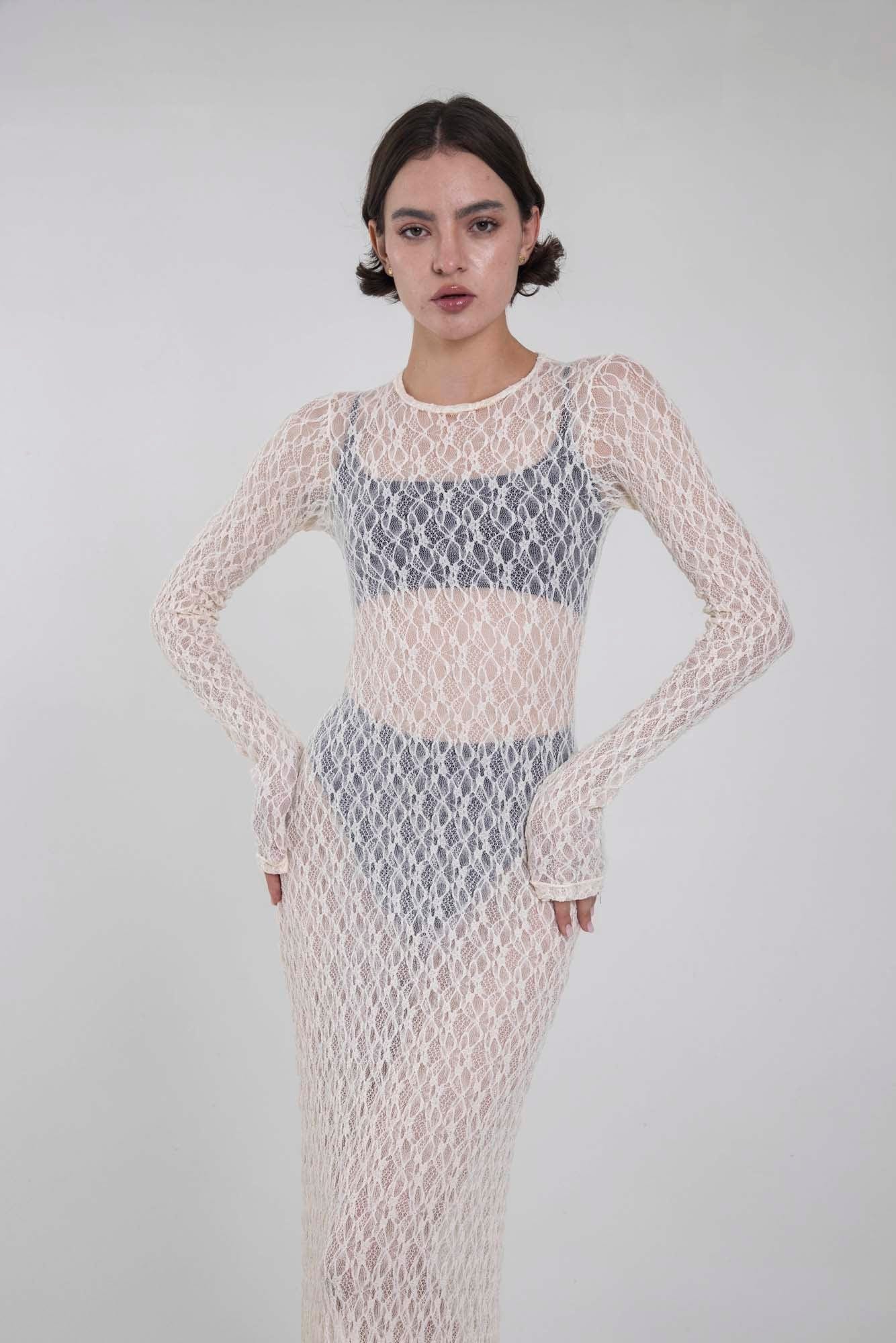 SERENA MARFIL LACE DRESS - imagen 7