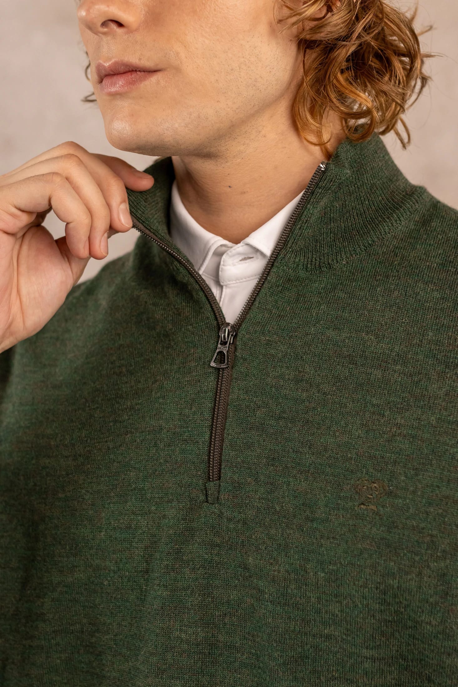 Halfzip Merino Antiarrugas Verde Militar - imagen 3