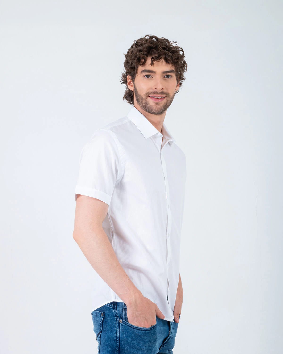 Camisa blanca manga corta para hombre - imagen 72