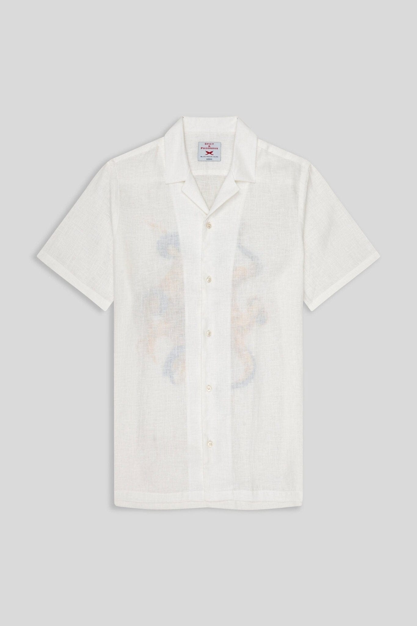 Men's linen shirt yellow octopus - imagen 5