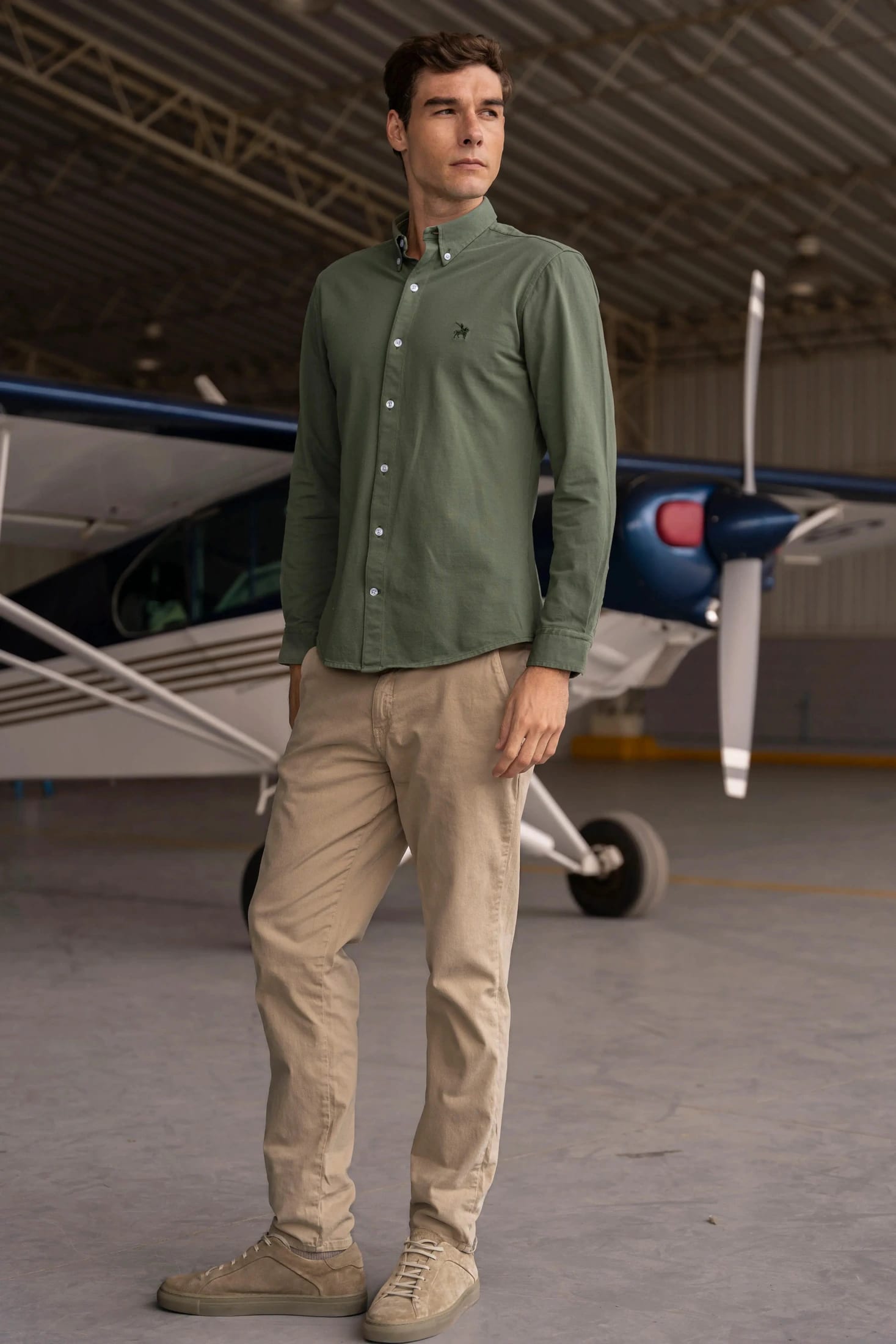 Camisa Micro Pique Hombre Verde - imagen 2