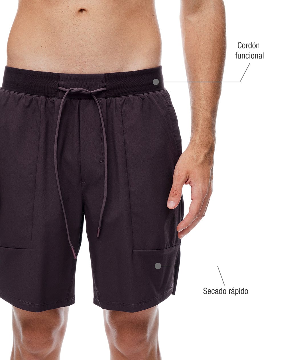 Pantaloneta deportiva vino tinto hombre - imagen 4