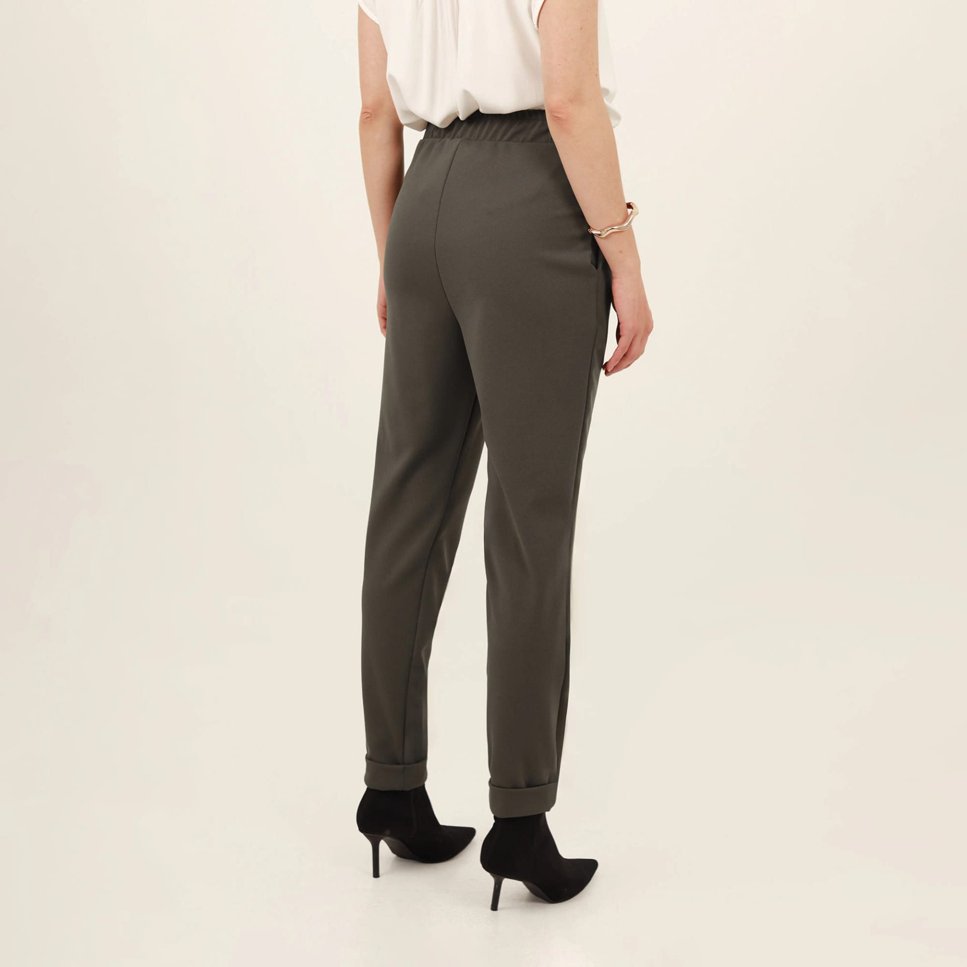 Pantalón bota recta guardapolvo con elastico en cintura - imagen 8