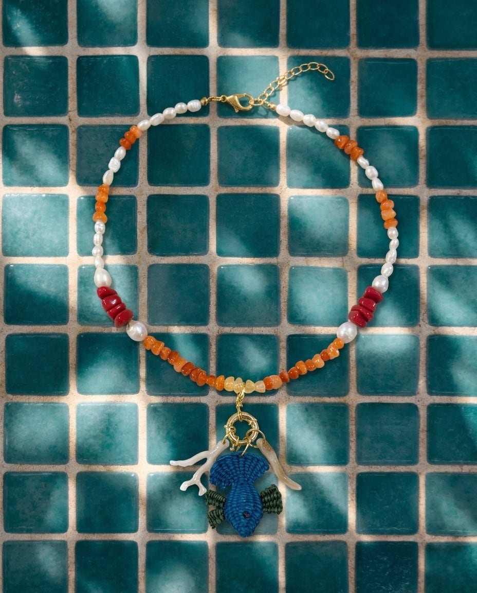 Pearl Spark Necklace + 3 Removable Charms - imagen 1