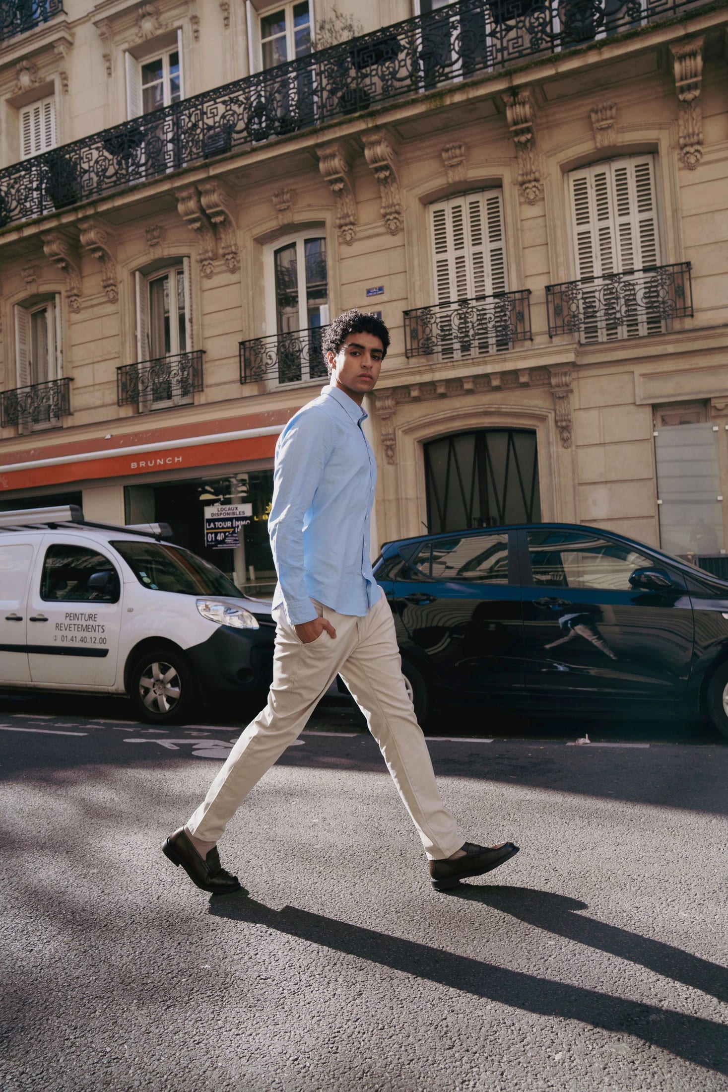Camisa Antimanchas Oxford Han Blue Logo Contraste - imagen 5