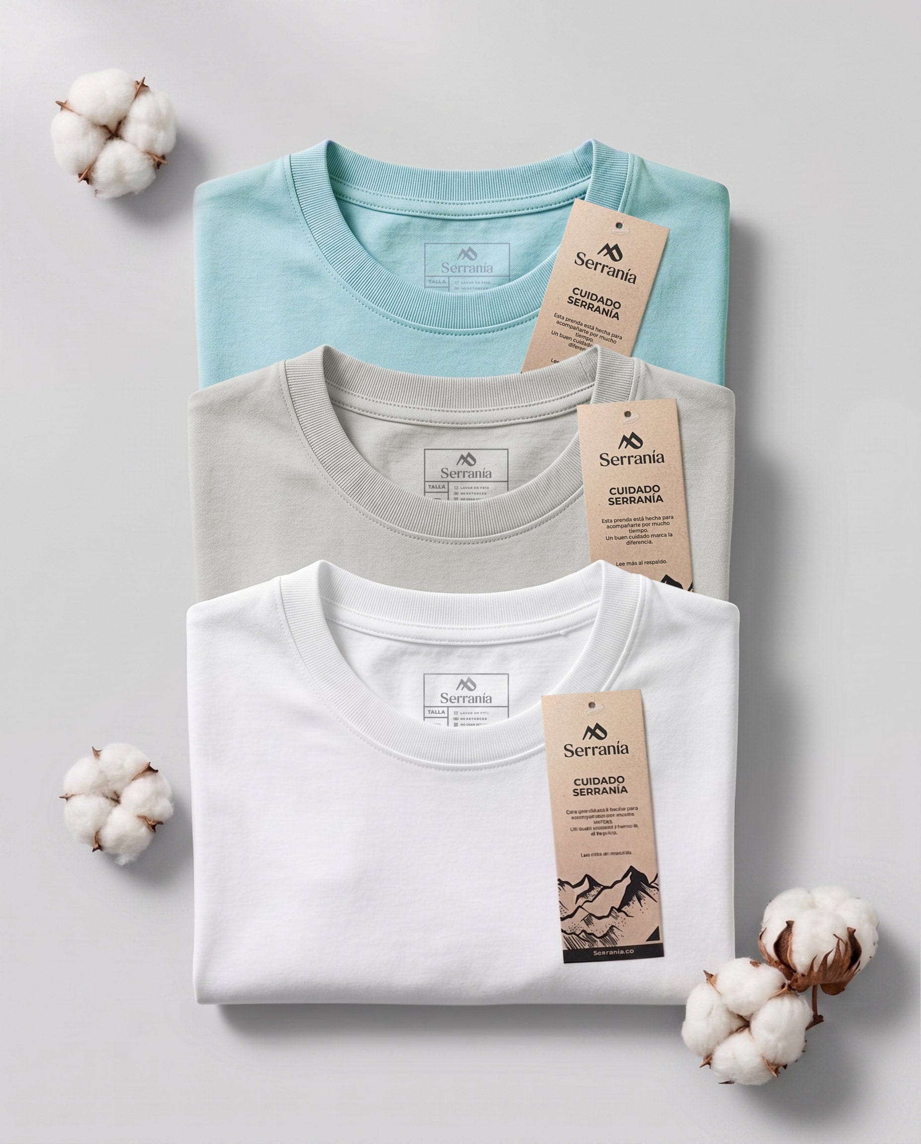 Set 3 Camisetas Slim Fit: Gris Oscuro + Neblina + Blanca - imagen 12