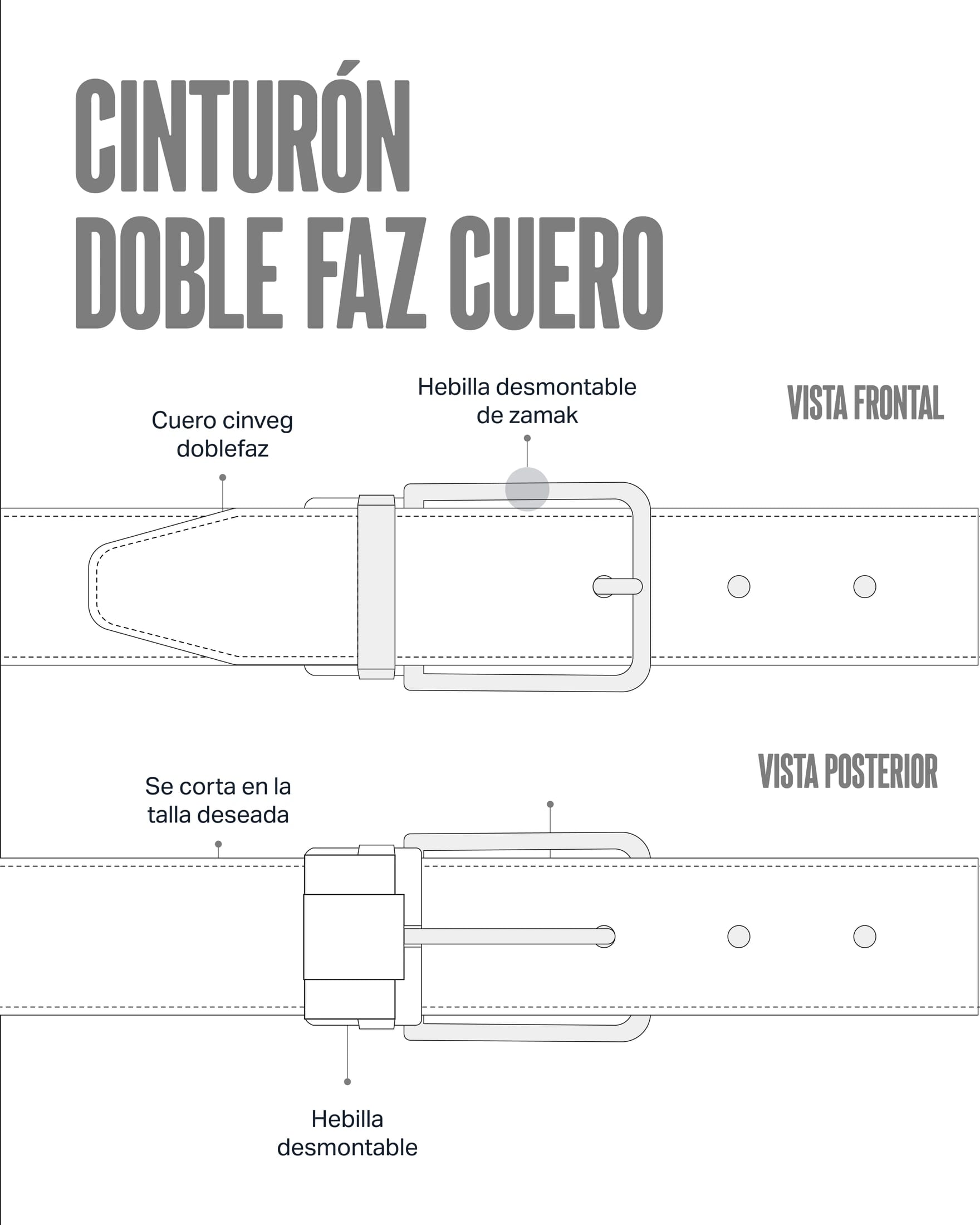 CINTURÓN LAZO DOBLE FAZ NEGRO - imagen 8