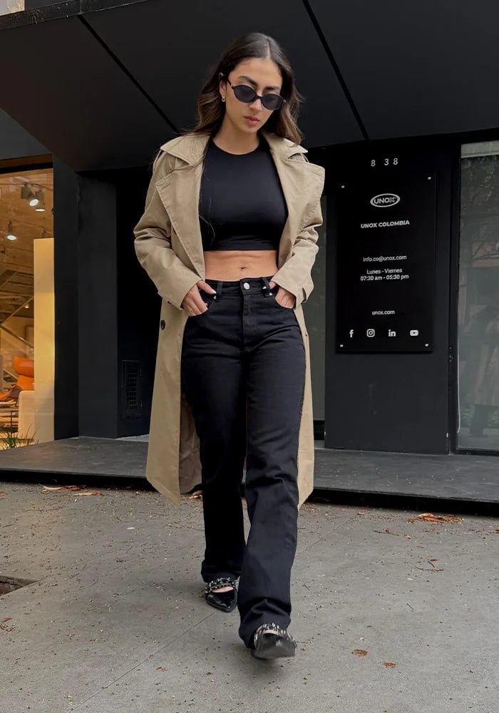 Jeans Straight Leg Negro - imagen 2