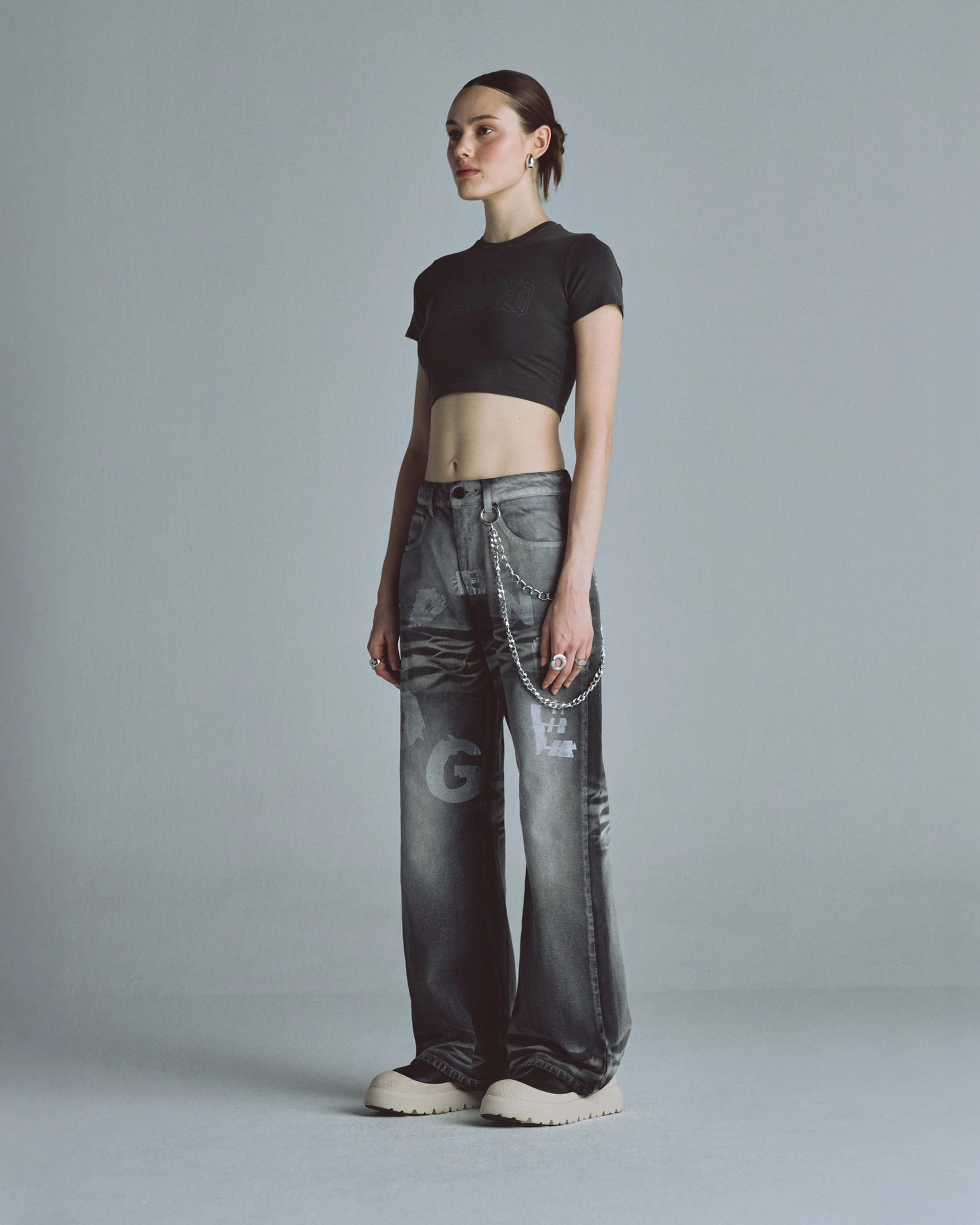 Echoes UNDRGLD Baby Tee Old Washed Gray - imagen 5