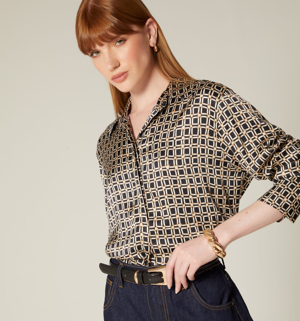 Blusa camisera manga larga - imagen 1