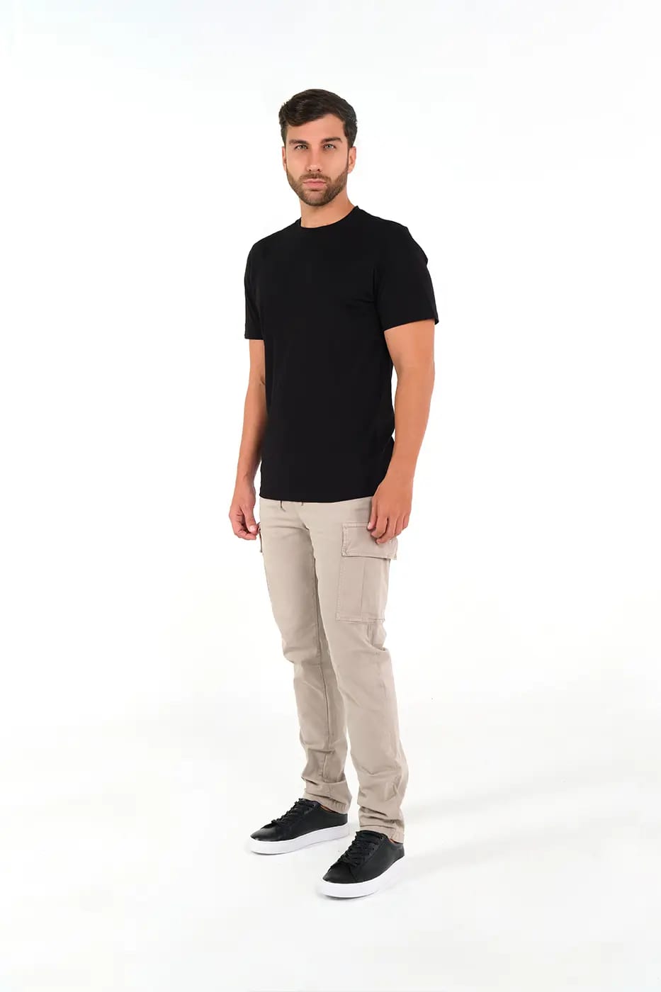 Pantalón Cargo Slim Fit Mezcla Algodón Beige - imagen 1