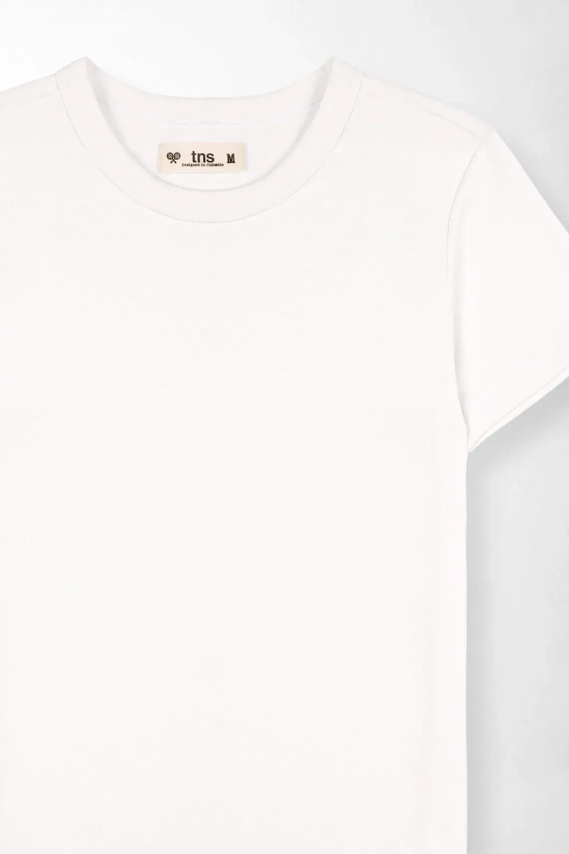 Camiseta regular fit con cuello redondo en blanco para mujer - imagen 13