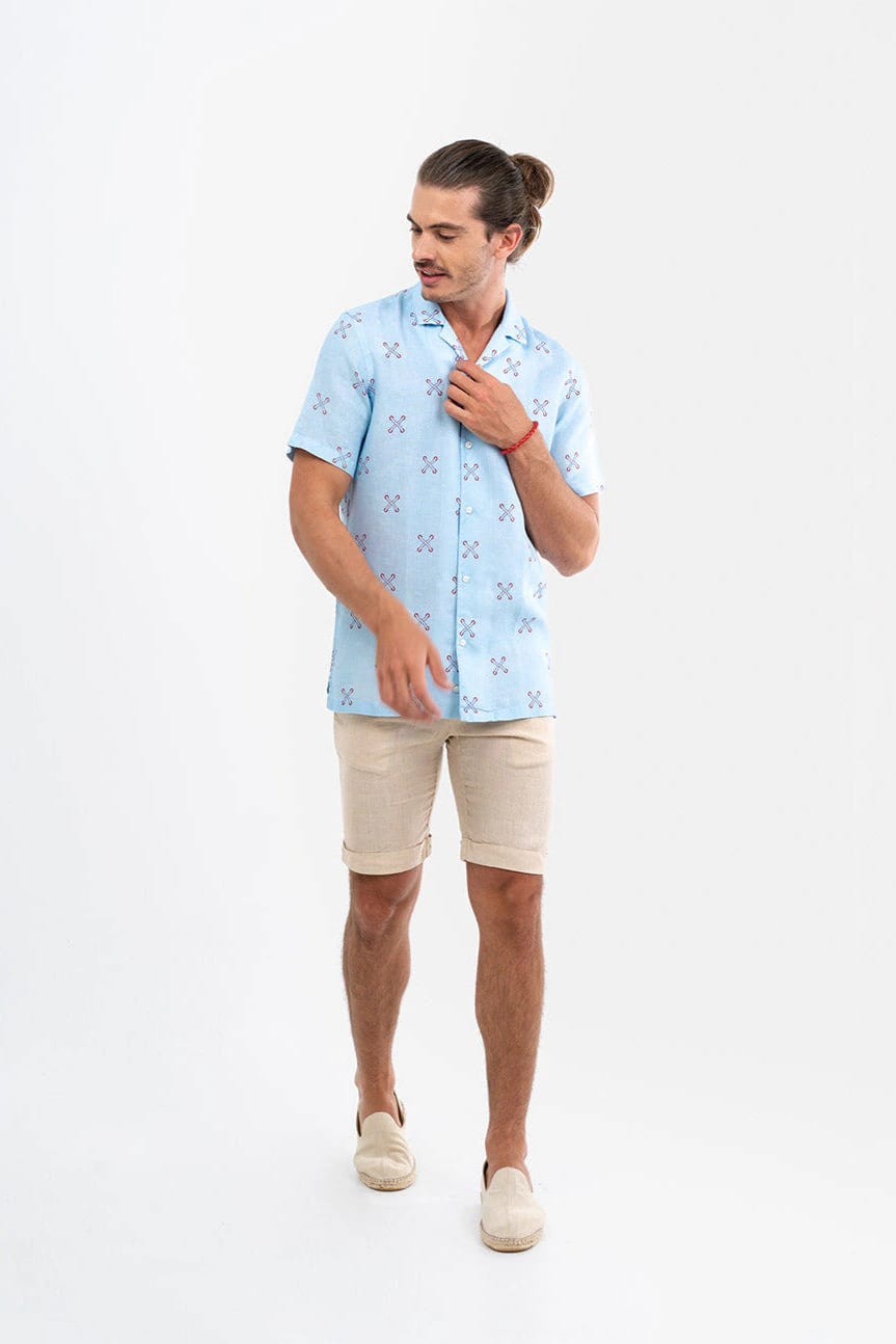 Men's large strings linen shirt - imagen 1