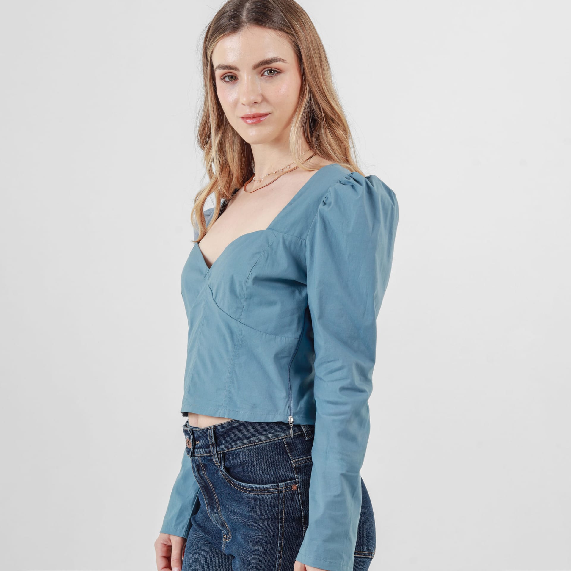 Blusa Cuello V Manga Larga - imagen 4