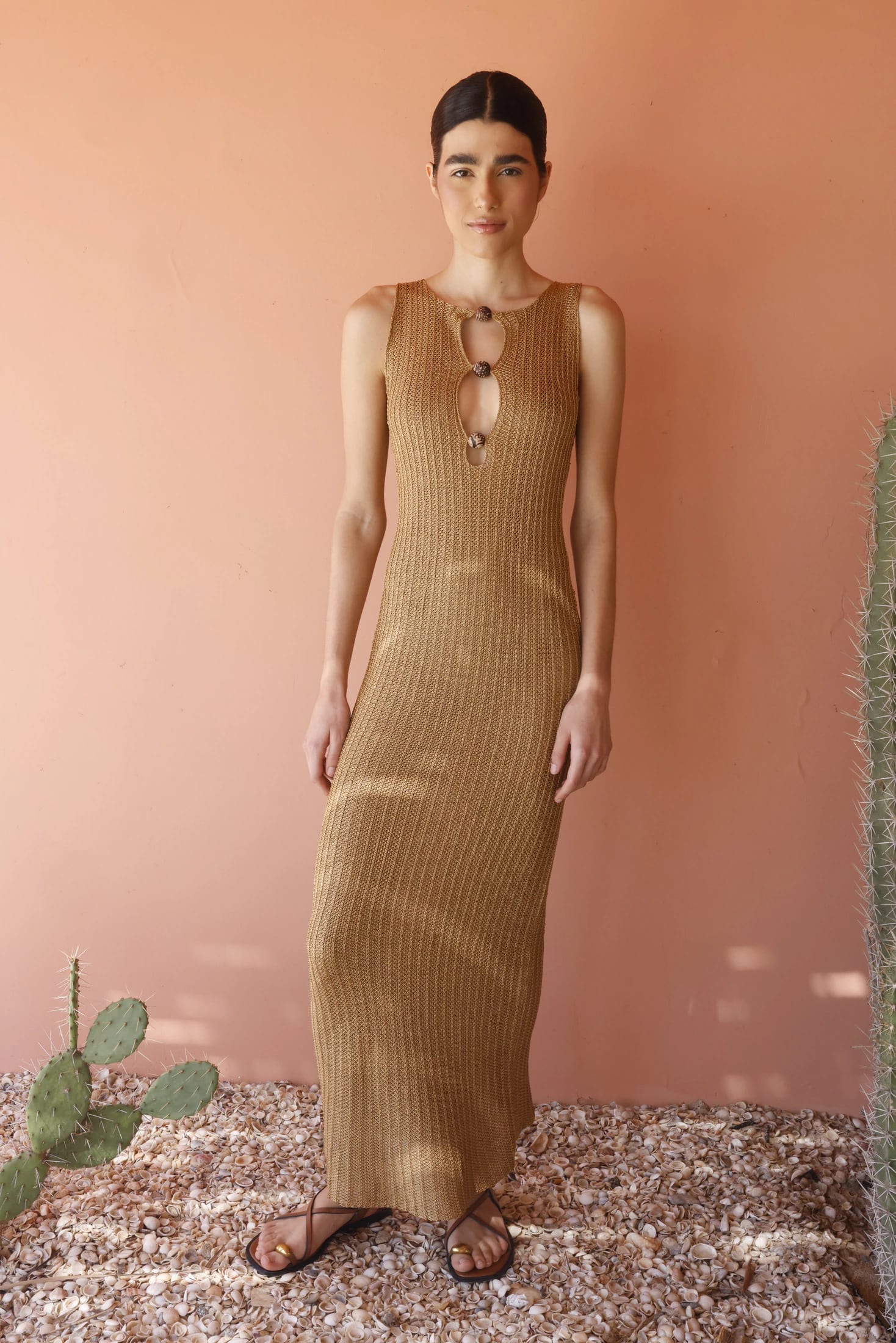 TAROA DRESS - GOLD - imagen 1
