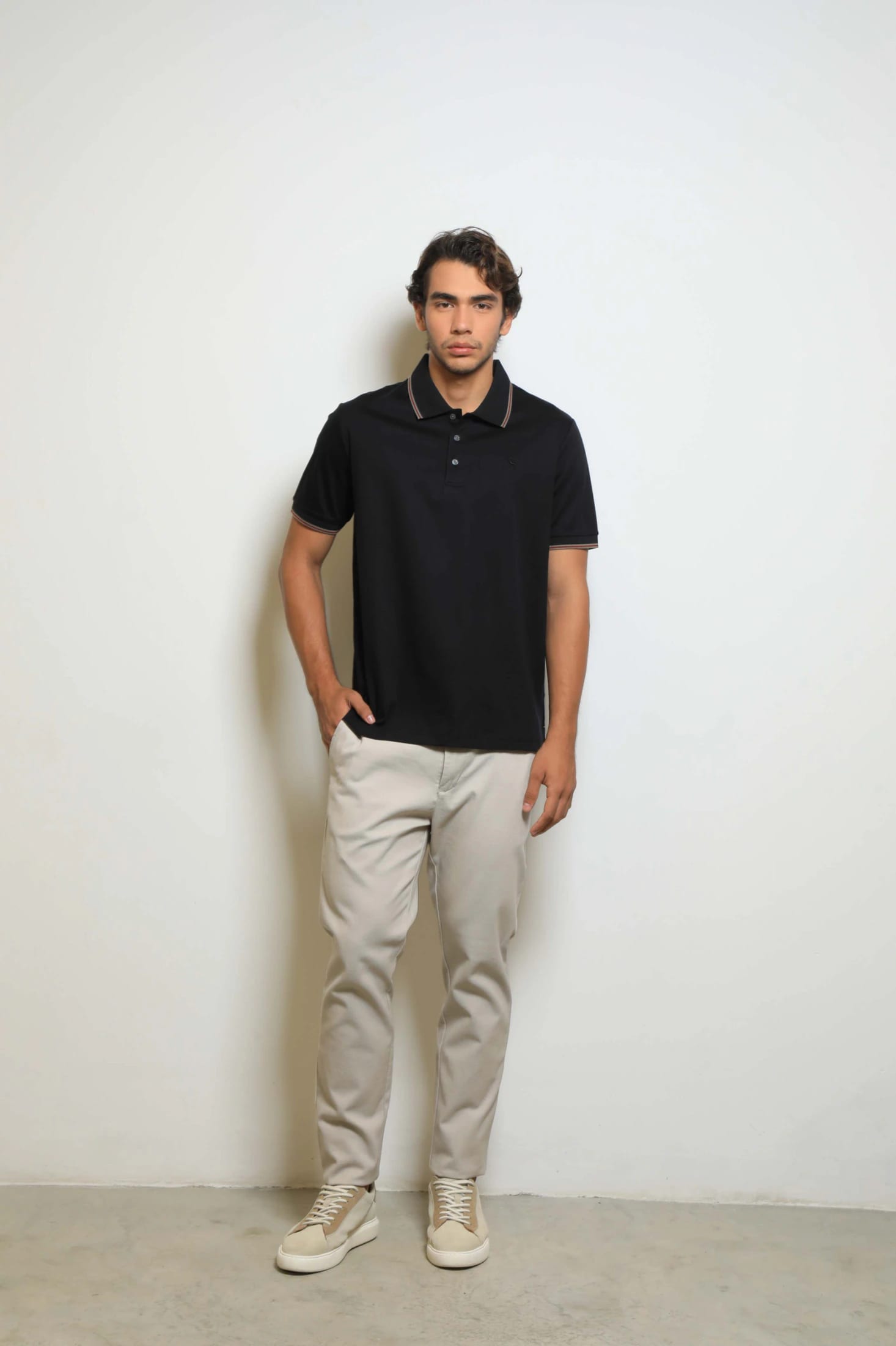 Polo Fashion Mercerizada Negro/Vino - imagen 1