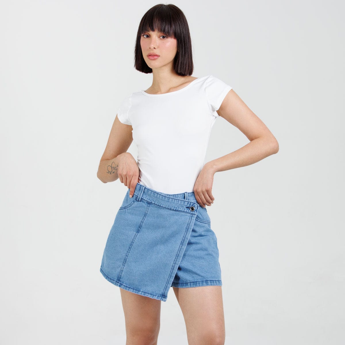 Falda Short En Jean B1921 - imagen 1