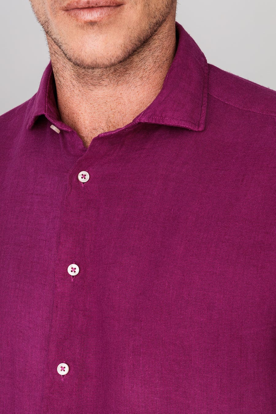 Men's linen shirt fuxia - imagen 6
