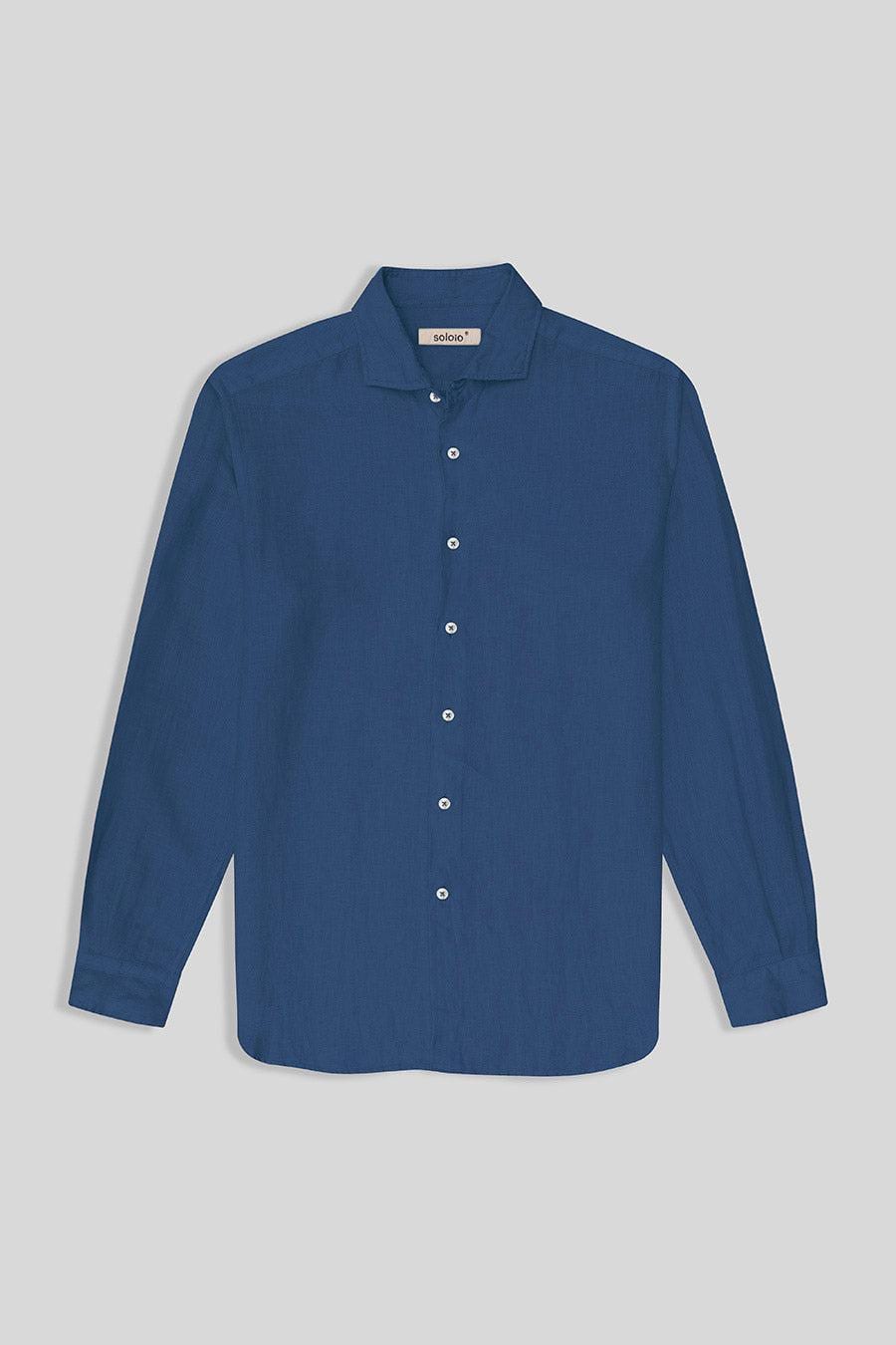 Men's linen shirt jeans basic - imagen 1