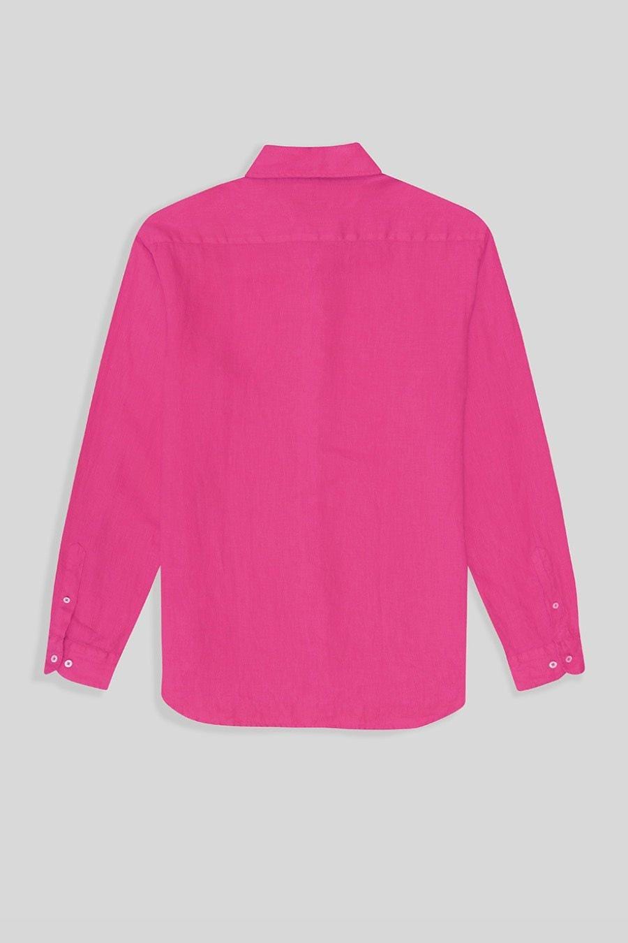 Men's linen shirt light fuxia - imagen 2