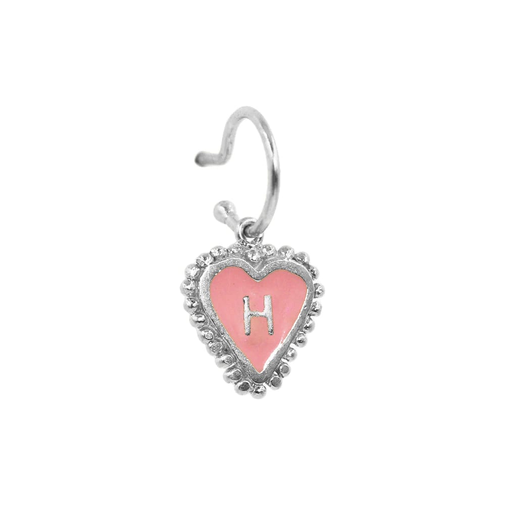 PreOrder Baby Hoops 9mm Letra Heart Plata - imagen 15