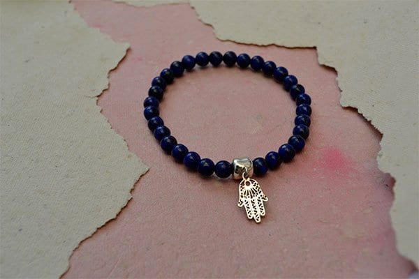 Pulsera Lapislázuli dije mano hamsa mini - imagen 2