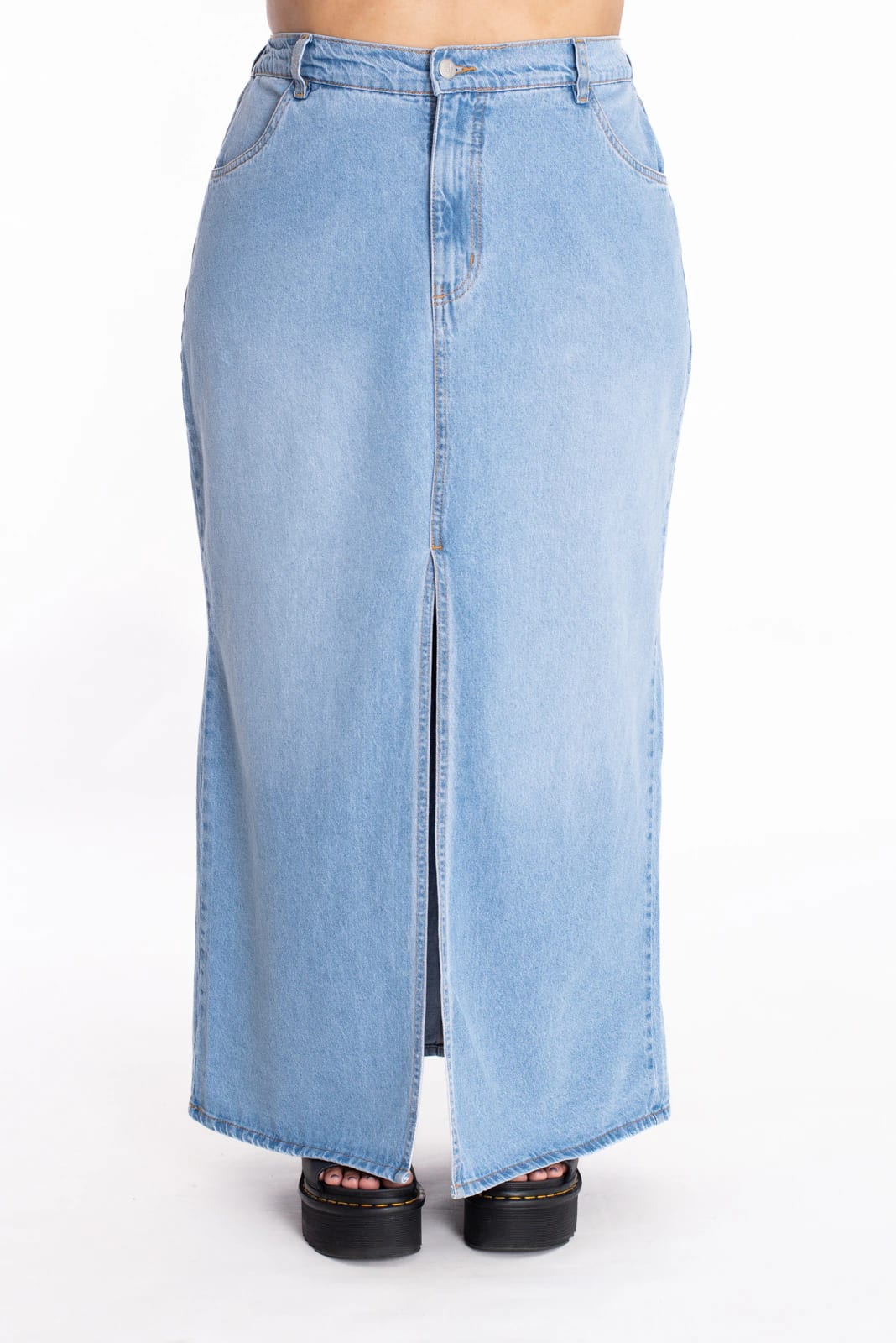 Falda Larga Denim Azul Claro 437 - imagen 3