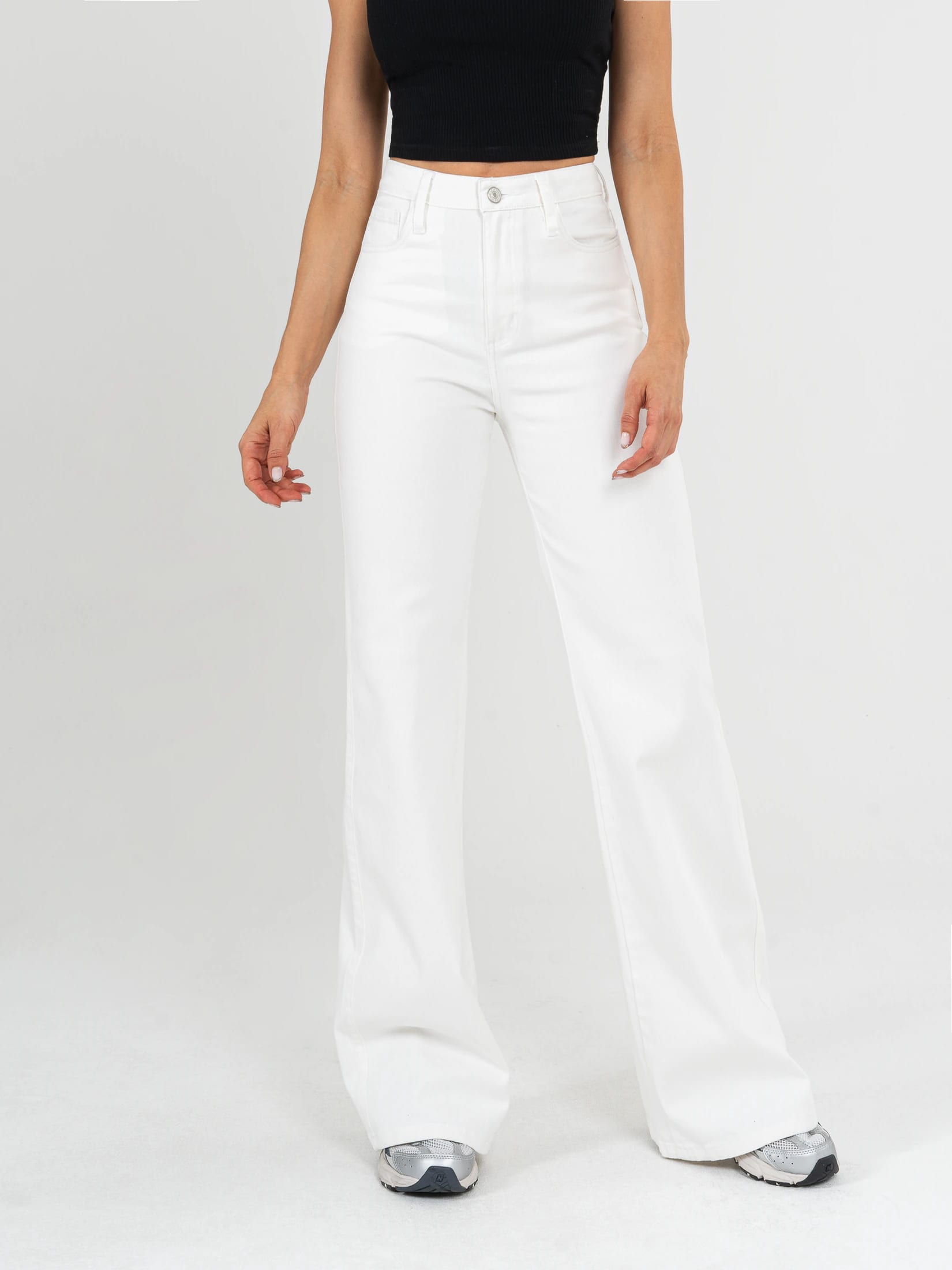 Ref: 0620612 Pantalón palazzo stretch, tiro alto, tono ivory, diseño cinco bolsillos - imagen 4